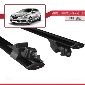 Renault Megane GRANDTOUR 2016-2023 Arası ile uyumlu HOOK Model Anahtar Kilitli Ara Atkı Tavan Barı SİYAH thumb 5