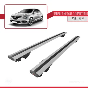 Renault Megane GRANDTOUR 2016-2023 Arası ile uyumlu HOOK Model Anahtar Kilitli Ara Atkı Tavan Barı GRİ thumb 4
