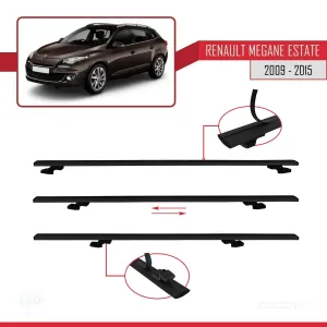Renault Megane GRANDTOUR 2009-2015 Arası ile uyumlu Basic Model Ara Atkı Tavan Barı SİYAH 3 ADET thumb 5