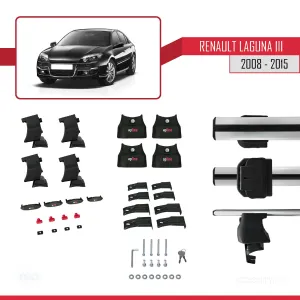 Renault Laguna III 2008-2015 Arası ile uyumlu ACE-4 Ara Atkı Tavan Barı GRİ - Görsel 4
