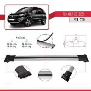 Renault Koleos 2011-2016 Arası ile Uyumlu FLY Model Ara Atkı Tavan Barı GRİ 3 ADET BAR - Görsel 4
