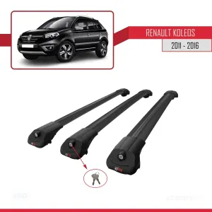 Renault Koleos 2011-2016 Arası ile uyumlu ACE-1 Ara Atkı Tavan Barı SİYAH 3 ADET BAR - Görsel 4
