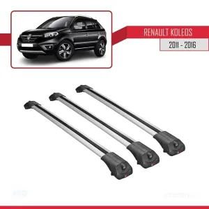 Renault Koleos 2011-2016 Arası ile uyumlu ACE-1 Ara Atkı Tavan Barı GRİ 3 ADET BAR - Görsel 3