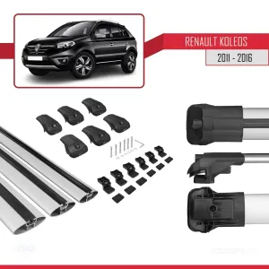 Renault Koleos 2011-2016 Arası ile uyumlu ACE-1 Ara Atkı Tavan Barı GRİ 3 ADET BAR - Görsel 5