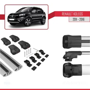 Renault Koleos 2011-2016 Arası ile uyumlu ACE-1 Ara Atkı Tavan Barı GRİ - Görsel 5