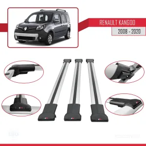 Renault Kangoo 2008-2020 Arası ile uyumlu FLY Model Ara Atkı Tavan Barı GRİ 3 ADET BAR - Görsel 5