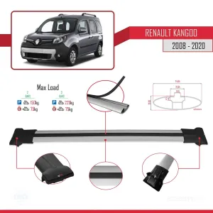 Renault Kangoo 2008-2020 Arası ile uyumlu FLY Model Ara Atkı Tavan Barı GRİ thumb 4