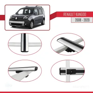 Renault Kangoo 2008-2020 Arası ile uyumlu Basic Model Ara Atkı Tavan Barı GRİ 3 ADET thumb 4