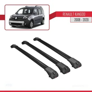 Renault Kangoo 2008-2020 Arası ile uyumlu ACE-1 Ara Atkı Tavan Barı SİYAH 3 ADET BAR - Görsel 3