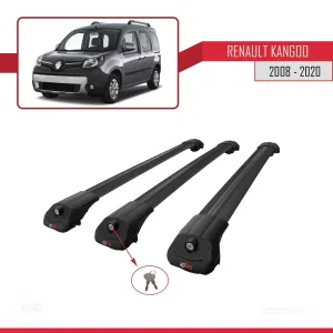 Renault Kangoo 2008-2020 Arası ile uyumlu ACE-1 Ara Atkı Tavan Barı SİYAH 3 ADET BAR - Görsel 4