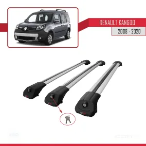 Renault Kangoo 2008-2020 Arası ile uyumlu ACE-1 Ara Atkı Tavan Barı GRİ 3 ADET BAR thumb 4