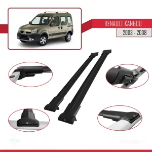 Renault Kangoo 2003-2008 Arası ile uyumlu FLY Model Ara Atkı Tavan Barı SİYAH thumb 5
