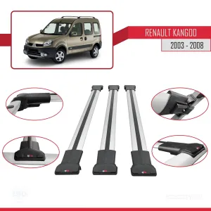 Renault Kangoo 2003-2008 Arası ile uyumlu FLY Model Ara Atkı Tavan Barı GRİ 3 ADET BAR - Görsel 5