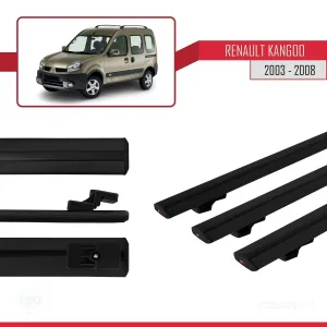 Renault Kangoo 2003-2008 Arası ile uyumlu Basic Model Ara Atkı Tavan Barı SİYAH 3 ADET thumb 3