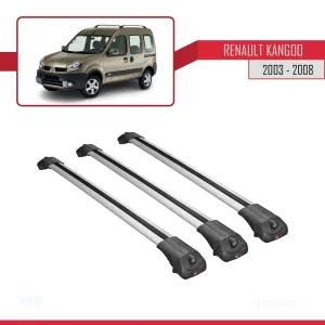 Renault Kangoo 2003-2008 Arası ile uyumlu ACE-1 Ara Atkı Tavan Barı GRİ 3 ADET BAR - Görsel 3