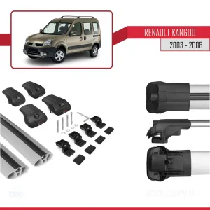 Renault Kangoo 2003-2008 Arası ile uyumlu ACE-1 Ara Atkı Tavan Barı GRİ - Görsel 5
