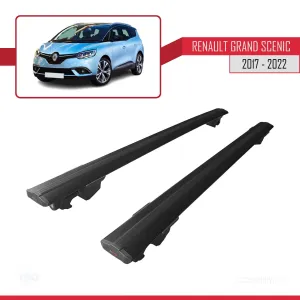 Renault Grand Scenic 2017-2022 Arası ile uyumlu HOOK Model Anahtar Kilitli Ara Atkı Tavan Barı SİYAH thumb 4