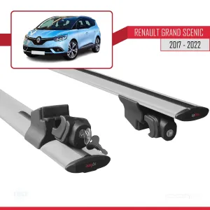 Renault Grand Scenic 2017-2022 Arası ile uyumlu HOOK Model Anahtar Kilitli Ara Atkı Tavan Barı GRİ thumb 5
