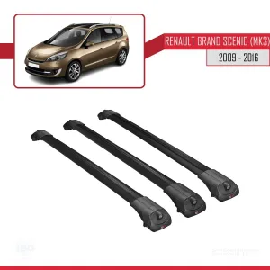 Renault Grand Scenic (Mk3) 2009-2016 Arası ile uyumlu ACE-1 Ara Atkı Tavan Barı SİYAH 3 ADET BAR thumb 3