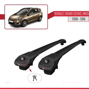 Renault Grand Scenic (Mk3) 2009-2016 Arası ile uyumlu ACE-1 Ara Atkı Tavan Barı SİYAH thumb 4