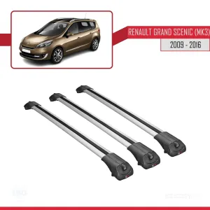 Renault Grand Scenic (Mk3) 2009-2016 Arası ile uyumlu ACE-1 Ara Atkı Tavan Barı GRİ 3 ADET BAR thumb 3