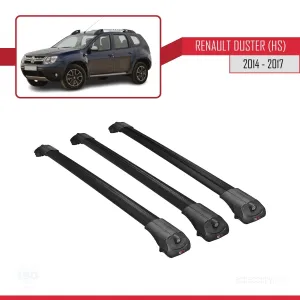 Dacia Duster (HS) 2014-2017 Arası ile uyumlu ACE-1 Ara Atkı Tavan Barı SİYAH 3 ADET BAR - Görsel 3