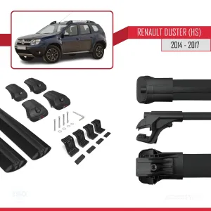 Dacia Duster (HS) 2014-2017 Arası ile uyumlu ACE-1 Ara Atkı Tavan Barı SİYAH - Görsel 5