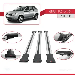 Dacia Duster (HS) 2010-2013 Arası ile Uyumlu FLY Model Ara Atkı Tavan Barı GRİ 3 ADET BAR - Görsel 5
