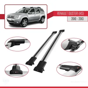 Dacia Duster (HS) 2010-2013 Arası ile Uyumlu FLY Model Ara Atkı Tavan Barı GRİ - Görsel 5