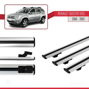 Renault Duster (HS) 2010-2013 Arası ile uyumlu Basic Model Ara Atkı Tavan Barı GRİ 3 ADET thumb 3