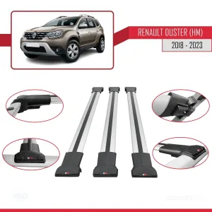 Dacia Duster (HM) 2018-2023 Arası ile Uyumlu FLY Model Ara Atkı Tavan Barı GRİ 3 ADET BAR - Görsel 5