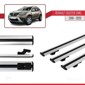 Renault Duster (HM) 2018-2023 Arası ile uyumlu Basic Model Ara Atkı Tavan Barı GRİ 3 ADET thumb 3