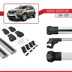 Dacia Duster (HM) 2018-2023 Arası ile uyumlu ACE-1 Ara Atkı Tavan Barı GRİ - Görsel 5