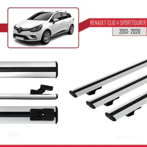 Renault Clio SPORT TOURER 2013-2020 Arası ile uyumlu Basic Model Ara Atkı Tavan Barı GRİ 3 ADET thumb 5
