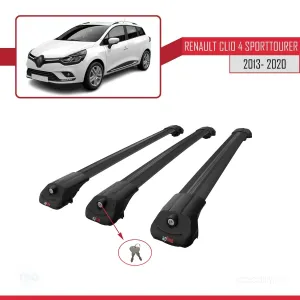 Renault Clio SPORT TOURER 2013-2020 Arası ile uyumlu ACE-1 Ara Atkı Tavan Barı SİYAH 3 ADET BAR thumb 4