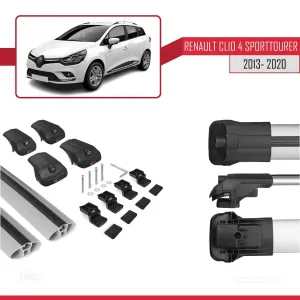 Renault Clio SPORT TOURER 2013-2020 Arası ile uyumlu ACE-1 Ara Atkı Tavan Barı GRİ thumb 5