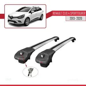 Renault Clio Sport Tourer - SW 2013-2020 Arası ile uyumlu ACE-1 Ara Atkı Tavan Barı GRİ thumb 4