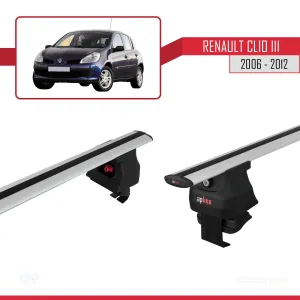 Renault Clio III 2006-2012 Arası ile uyumlu ACE-4 Ara Atkı Tavan Barı GRİ thumb 3