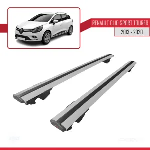 Renault Clio 4 Sport Tourer 2013-2020 Arası ile uyumlu HOOK Model Anahtar Kilitli Ara Atkı Tavan Barı GRİ thumb 4