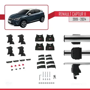 Renault Captur II 2019 ve Sonrası ile uyumlu ACE-4 Ara Atkı Tavan Barı GRİ - Görsel 5