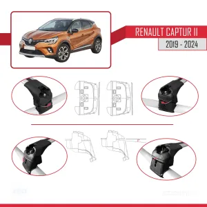 Renault Captur II 2019 ve Sonrası ile Uyumlu ACE-2 Ara Atkı Tavan Barı GRİ - Görsel 5