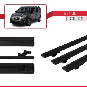 Ram V1000 2010-2022 Arası ile uyumlu Basic Model Ara Atkı Tavan Barı SİYAH 3 ADET thumb 5