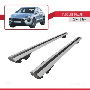 Porsche MACAN 2014 ve Sonrası ile uyumlu HOOK Model Anahtar Kilitli Ara Atkı Tavan Barı GRİ thumb 4