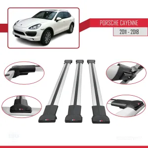 Porsche Cayenne 92A 2011-2018 Arası ile uyumlu FLY Model Ara Atkı Tavan Barı GRİ 3 ADET BAR - Görsel 5