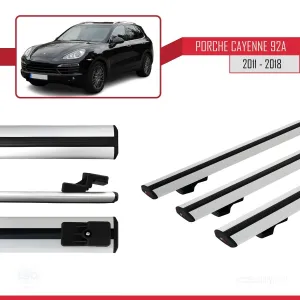 Porsche Cayenne 92A 2011-2018 Arası ile uyumlu Basic Model Ara Atkı Tavan Barı GRİ 3 ADET thumb 3