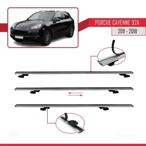 Porsche Cayenne 92A 2011-2018 Arası ile uyumlu Basic Model Ara Atkı Tavan Barı GRİ 3 ADET thumb 5