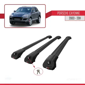 Porsche Cayenne 2003-2011 Arası ile uyumlu ACE-1 Ara Atkı Tavan Barı SİYAH 3 ADET BAR - Görsel 4