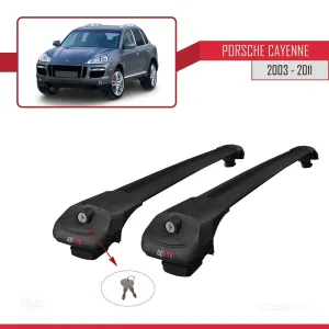 Porsche Cayenne 2003-2011 Arası ile uyumlu ACE-1 Ara Atkı Tavan Barı SİYAH thumb 4