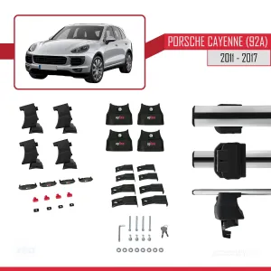 Porsche Cayenne (92A) 2011-2017 Arası ile uyumlu ACE-4 Ara Atkı Tavan Barı GRİ thumb 4