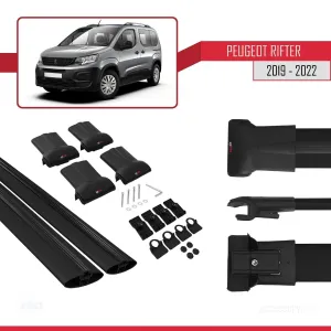 Peugeot Rifter 2019-2022 Arası ile Uyumlu FLY Model Ara Atkı Tavan Barı SİYAH - Görsel 5